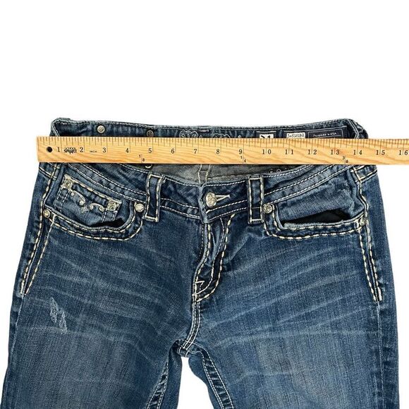 Miss Me Jeans Womens Denim Boot Cut Mid Rise JW5161B2 Distressed Blue Wash Sz 31 - Picture 8 of 11